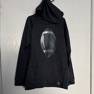 Youth Black Football Graphic Hoodie